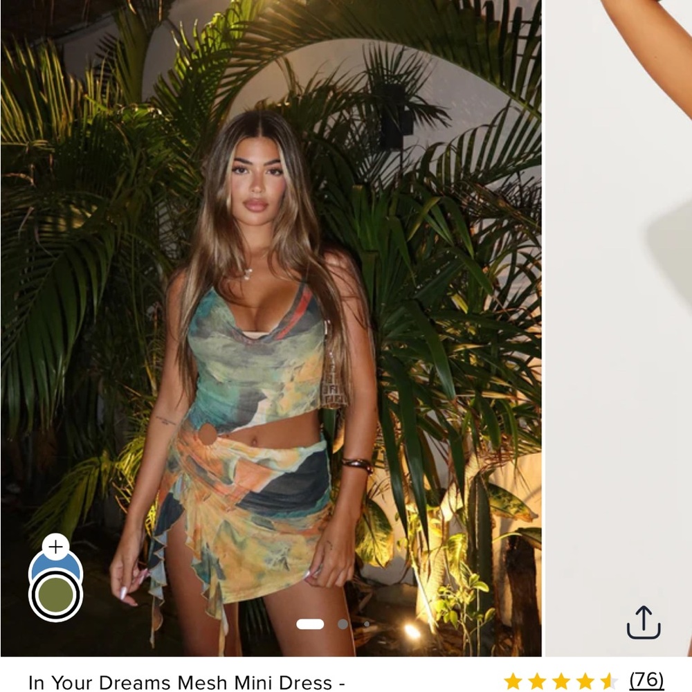 Fashion Nova In Your Dreams Mesh Mini Dress - Green/combo